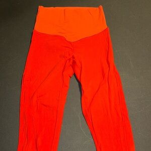 Aerie Pink/Orange Aly Raisman Legging Side Leg Cut-Outs Small